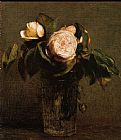 Roses in a Tall Glass by Henri Fantin-Latour